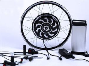 Electric bicycle conversion kit with hub motor wheel and battery pack